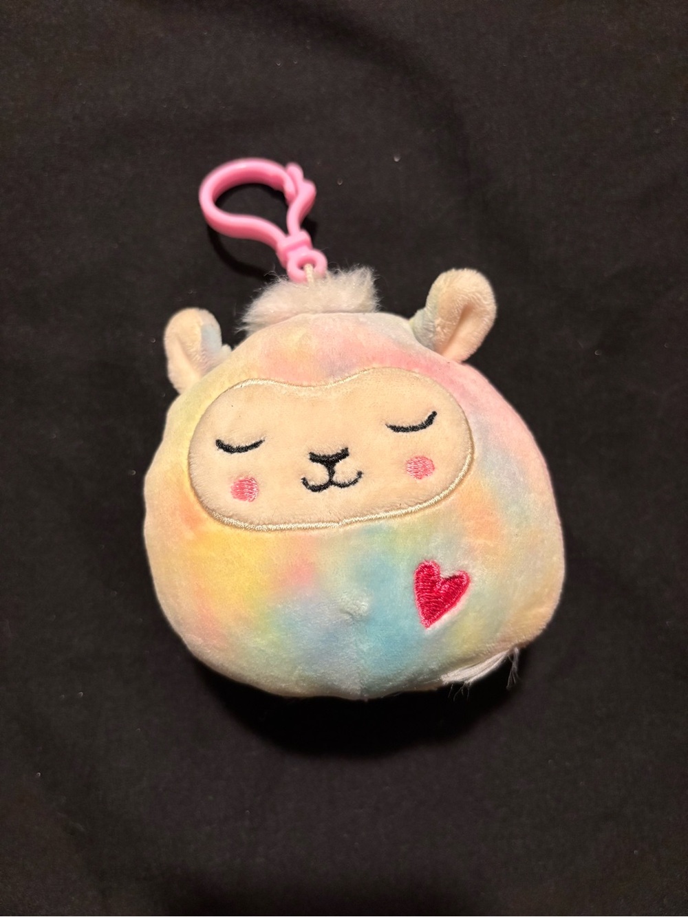 Squishmallow Keychain- Leslie The Rainbow Llama
